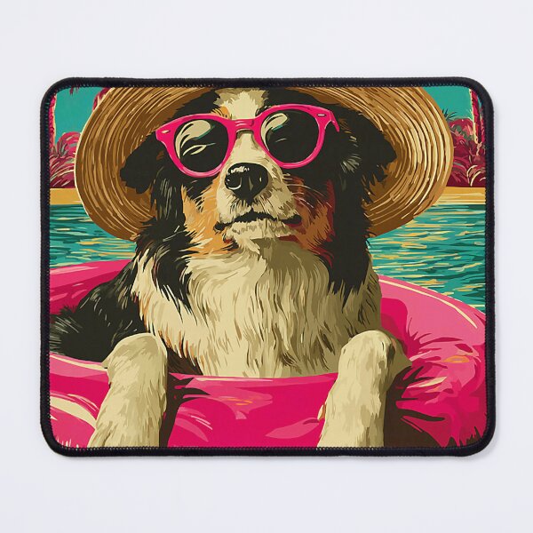 Item preview, Australian Shepherd with Sunglasses Cute Dog Pool Party designed and sold by Littermin.