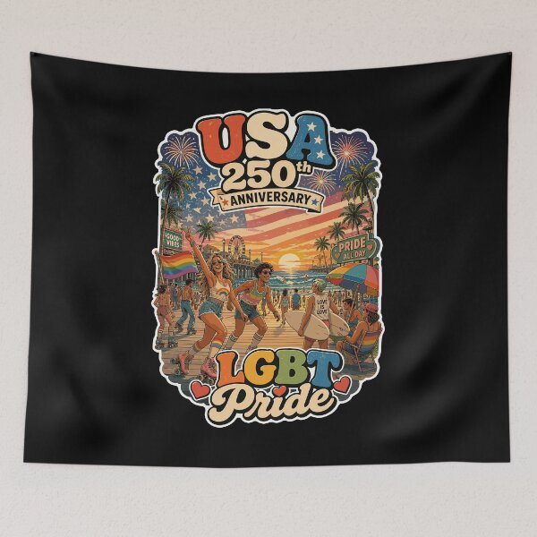 Item preview, USA 250th Anniversary LGBT Pride Beach Celebration designed and sold by No Limits T-Shirts.