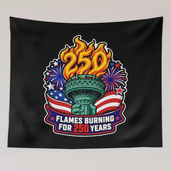 Item preview, USA 250th Anniversary Liberty Torch Flames designed and sold by No Limits T-Shirts.