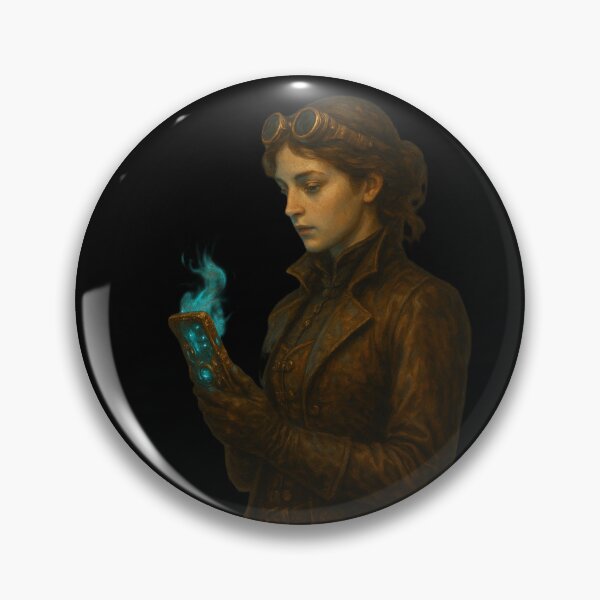Item preview, Steampunk Oracle – Victorian Woman with Glowing Device designed and sold by OrbitOfMind.