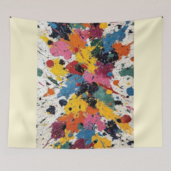 Item preview, Vibrant Abstract Paint Splatter Expressionist Art designed and sold by colorful-white.