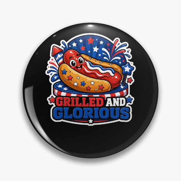 Item preview, Grilled and Glorious Patriotic Hot Dog 4th of July designed and sold by No Limits T-Shirts.