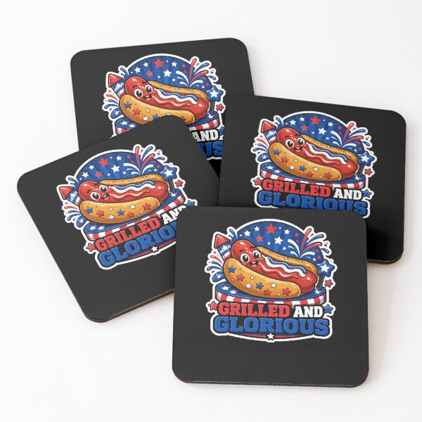 Item preview, Grilled and Glorious Patriotic Hot Dog 4th of July designed and sold by No Limits T-Shirts.