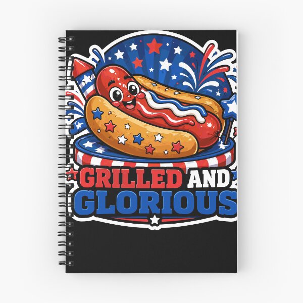 Item preview, Grilled and Glorious Patriotic Hot Dog 4th of July designed and sold by No Limits T-Shirts.
