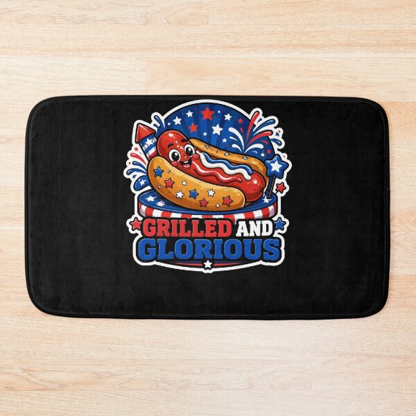 Item preview, Grilled and Glorious Patriotic Hot Dog 4th of July designed and sold by No Limits T-Shirts.