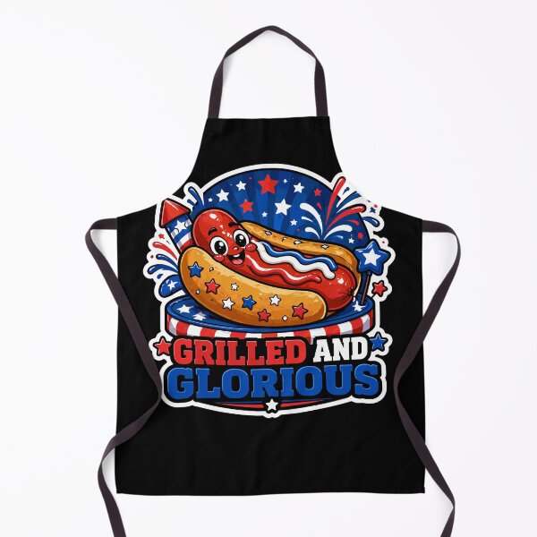 Item preview, Grilled and Glorious Patriotic Hot Dog 4th of July designed and sold by No Limits T-Shirts.