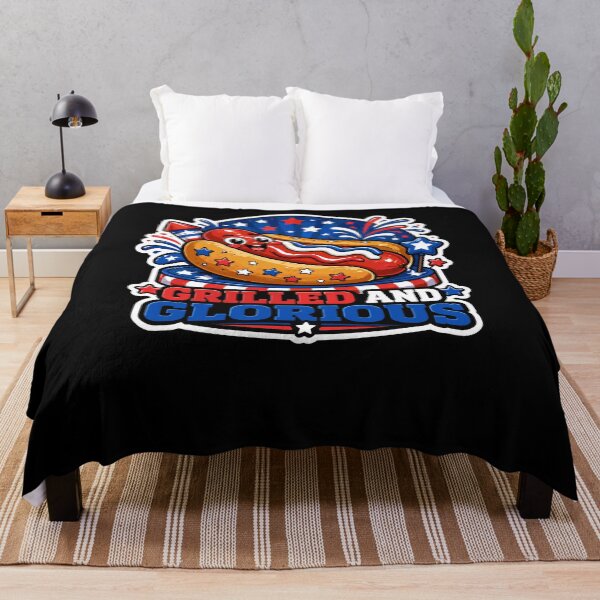 Item preview, Grilled and Glorious Patriotic Hot Dog 4th of July designed and sold by No Limits T-Shirts.