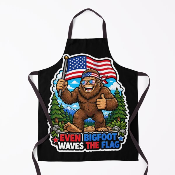 Item preview, Patriotic Bigfoot Waving American Flag Sasquatch designed and sold by No Limits T-Shirts.