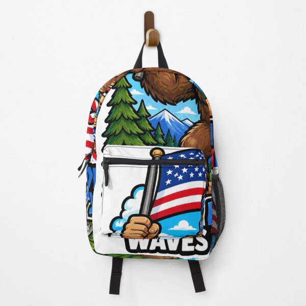 Item preview, Patriotic Bigfoot Waving American Flag Sasquatch designed and sold by No Limits T-Shirts.