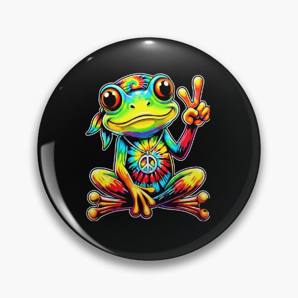 Item preview, Colorful Peace Sign Frog Psychedelic Hippie Art Cool Funny designed and sold by MiALopezArt.