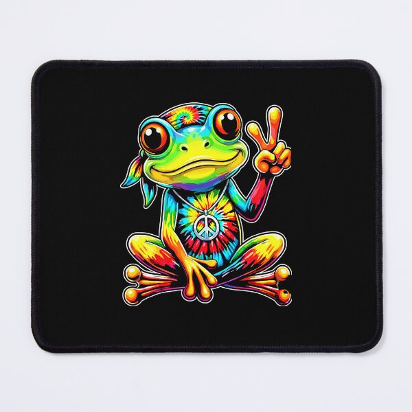Item preview, Colorful Peace Sign Frog Psychedelic Hippie Art Cool Funny designed and sold by MiALopezArt.