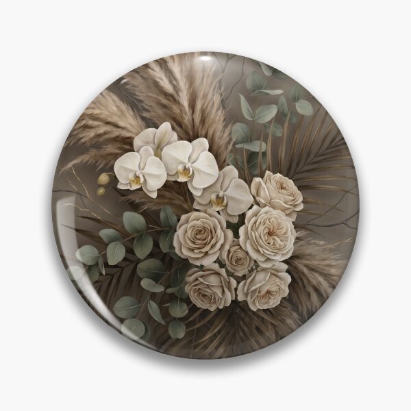 Item preview, Boho Dried Roses and Pampas Grass Bouquet designed and sold by Kavin786.