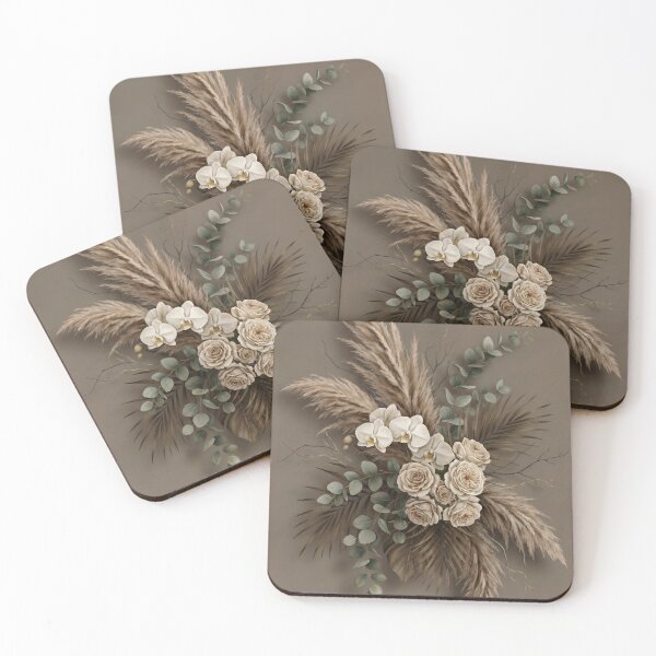 Item preview, Boho Dried Roses and Pampas Grass Bouquet designed and sold by Kavin786.