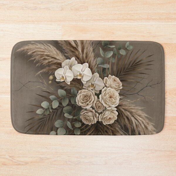 Item preview, Boho Dried Roses and Pampas Grass Bouquet designed and sold by Kavin786.