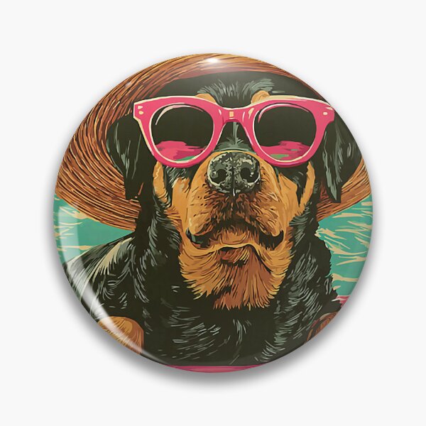 Item preview, Funny Rottweiler in Sunglasses Cute Dog Tropical Pool Party designed and sold by Littermin.