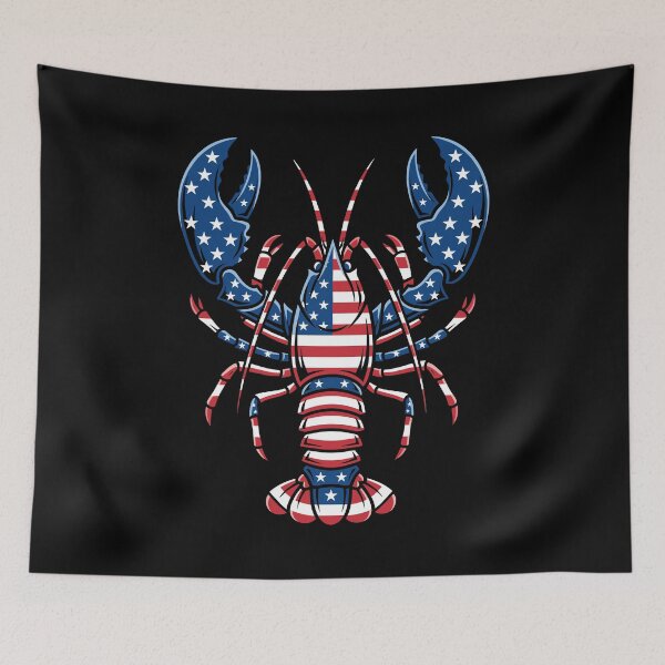 Item preview, Patriotic American Flag Lobster USA Design designed and sold by No Limits T-Shirts.