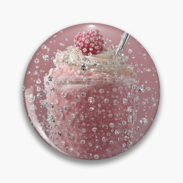 Item preview, Luxury Pink Milkshake with Sparkling Diamonds Splashing designed and sold by colorful-white.