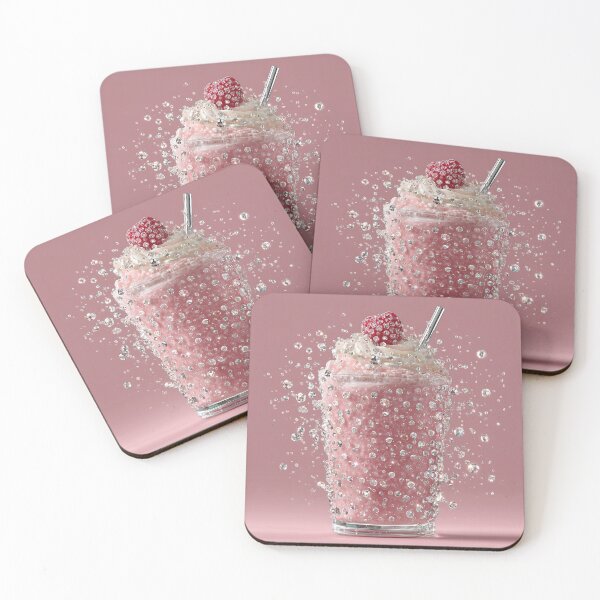 Item preview, Luxury Pink Milkshake with Sparkling Diamonds Splashing designed and sold by colorful-white.