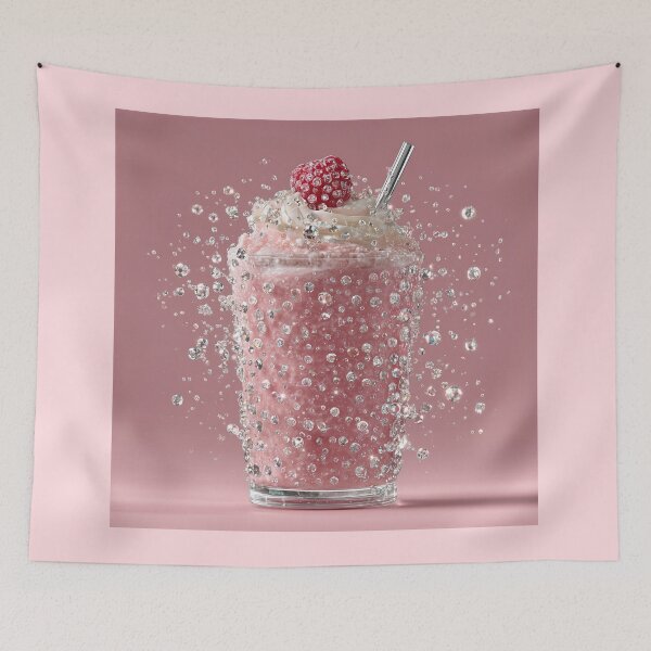 Item preview, Luxury Pink Milkshake with Sparkling Diamonds Splashing designed and sold by colorful-white.