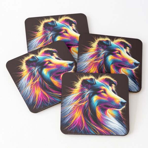 Item preview, Cosmic Companion: Neon Starlight Spirit Collie Sheltie designed and sold by highvibz72.