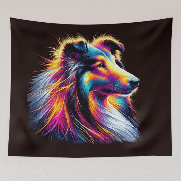 Item preview, Cosmic Companion: Neon Starlight Spirit Collie Sheltie designed and sold by highvibz72.