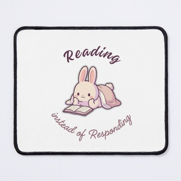 Item preview, Reading Instead of Responding Sticker — Cozy Bunny Book Lover Gift, Kawaii Bookworm Sticker, Funny Introvert Sticker for Laptops, Water Bottles & Journals designed and sold by Blush Drop.