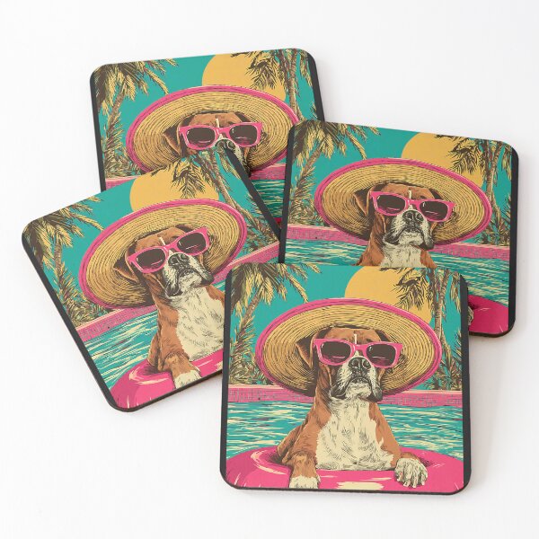 Item preview, Summer Boxer with Sunglasses Cute Dog Tropical Pool Party designed and sold by Littermin.