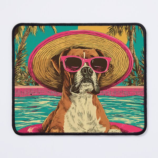 Item preview, Summer Boxer with Sunglasses Cute Dog Tropical Pool Party designed and sold by Littermin.