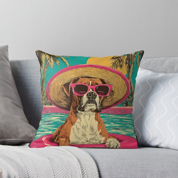 Item preview, Summer Boxer with Sunglasses Cute Dog Tropical Pool Party designed and sold by Littermin.