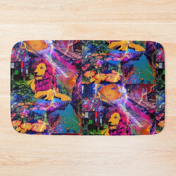 Item preview, Surreal Golden Lion Pop Art Collage Urban Dreamscape designed and sold by bewitchedcuties.