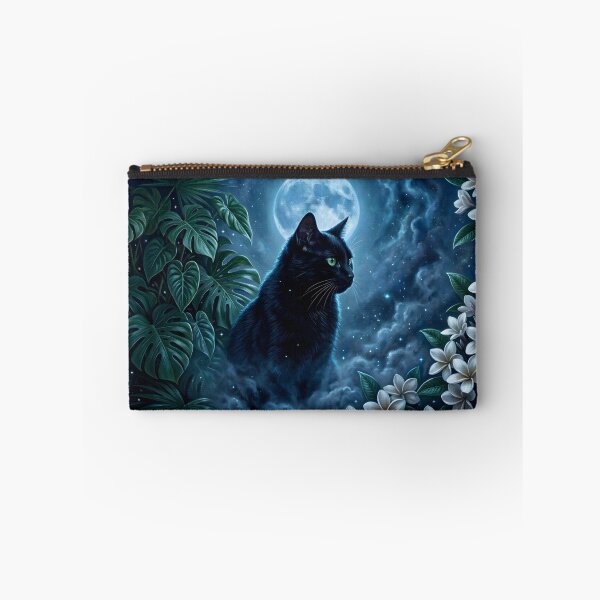 Item preview, Black Cat in Tropical Blue Moon designed and sold by Eclectic Monkey.
