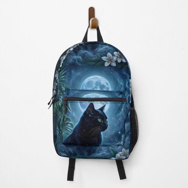 Item preview, Black Cat in Tropical Blue Moon designed and sold by Eclectic Monkey.