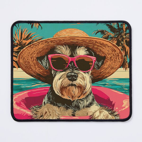 Item preview, Funny Schnauzer with Sunglasses Cute Dog Tropical Pool Party designed and sold by Littermin.