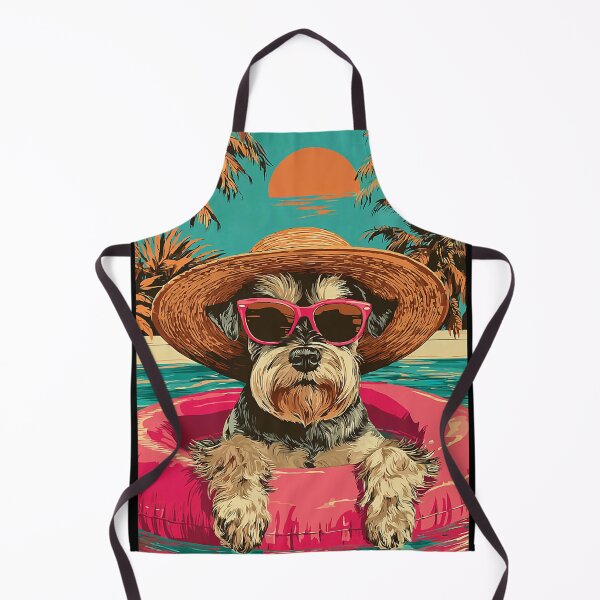 Item preview, Funny Schnauzer with Sunglasses Cute Dog Tropical Pool Party designed and sold by Littermin.