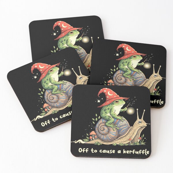 Item preview, Off To Cause A Kerfuffle Wizard Frog Riding Snail Art Funny designed and sold by MiALopezArt.