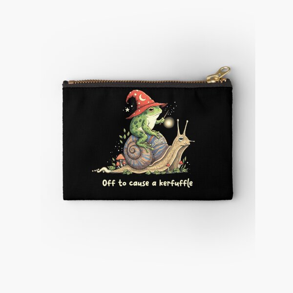 Item preview, Off To Cause A Kerfuffle Wizard Frog Riding Snail Art Funny designed and sold by MiALopezArt.