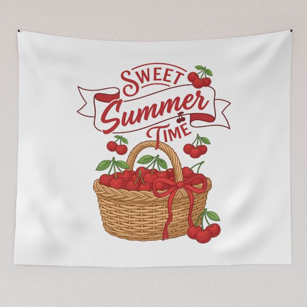 Item preview, Cute Cherry Basket Sweet Summer Time Kids Girls designed and sold by KroghDs.
