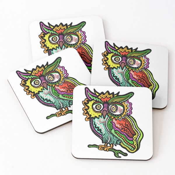 Item preview, Vibrant Owl Colorful And Playful Psychedelic Art designed and sold by Inkirra.