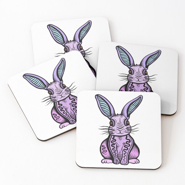 Item preview, Psychedelic Bunny Cute Vibrant Purple Rabbit Art designed and sold by Inkirra.