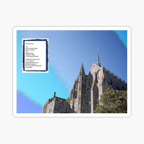 Mont-St-Michel - France - Whence Envy - Poem Sticker