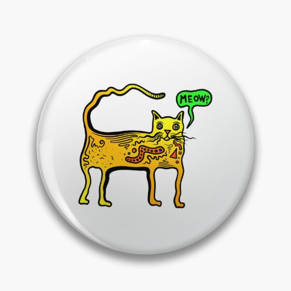 Item preview, Meow The Questioning Cat Funny Trippy Yellow Kitty designed and sold by Inkirra.