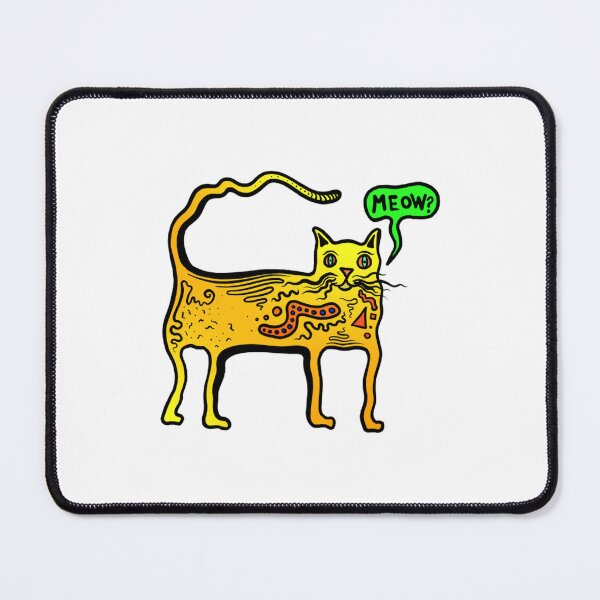 Item preview, Meow The Questioning Cat Funny Trippy Yellow Kitty designed and sold by Inkirra.