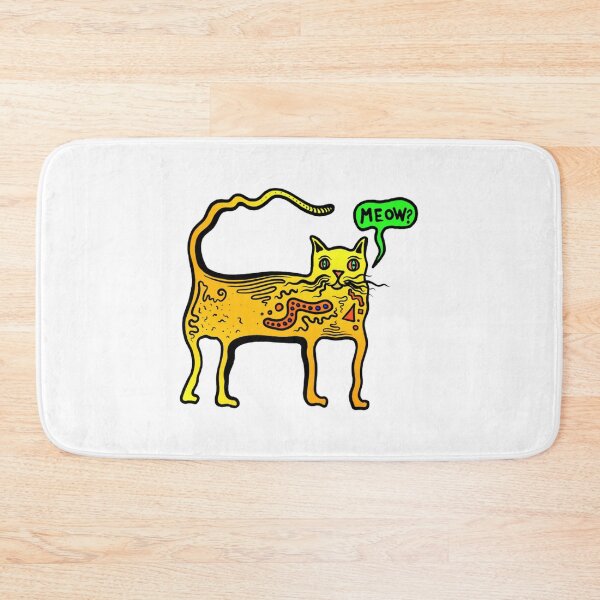 Item preview, Meow The Questioning Cat Funny Trippy Yellow Kitty designed and sold by Inkirra.