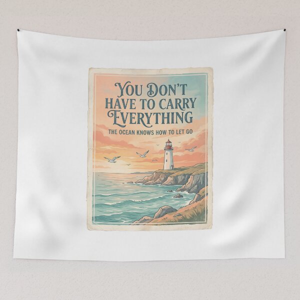 Item preview, You Don’t Have to Carry Everything – Ocean Therapy Poster Design designed and sold by Sea Gem.