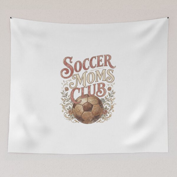 Item preview, Soccer Moms Club Vintage Floral Design | Trendy Neutral Sports Mom Shirt designed and sold by Anastasiia Yurevych.