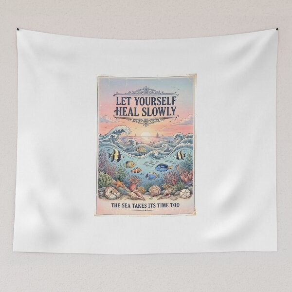 Item preview, Let Yourself Heal Slowly – Ocean Therapy Poster Design designed and sold by Sea Gem.
