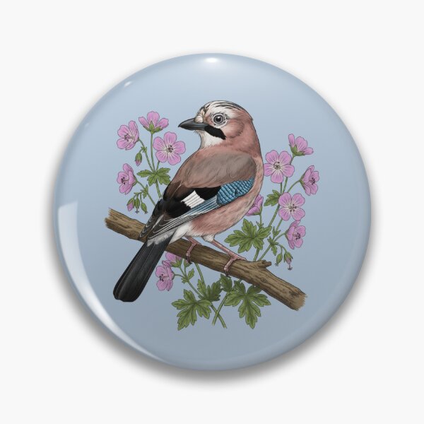 Item preview, Botanical Eurasian Jay Garden Illustration  designed and sold by BirdsnStuff.