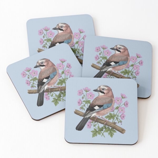 Item preview, Botanical Eurasian Jay Garden Illustration  designed and sold by BirdsnStuff.