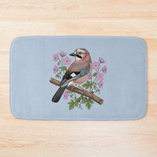 Item preview, Botanical Eurasian Jay Garden Illustration  designed and sold by BirdsnStuff.