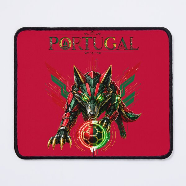 Item preview, Portugal Soccer Iberian Wolf  – Futuristic Football Streetwear Cybercore Tee designed and sold by Extravanganzza.